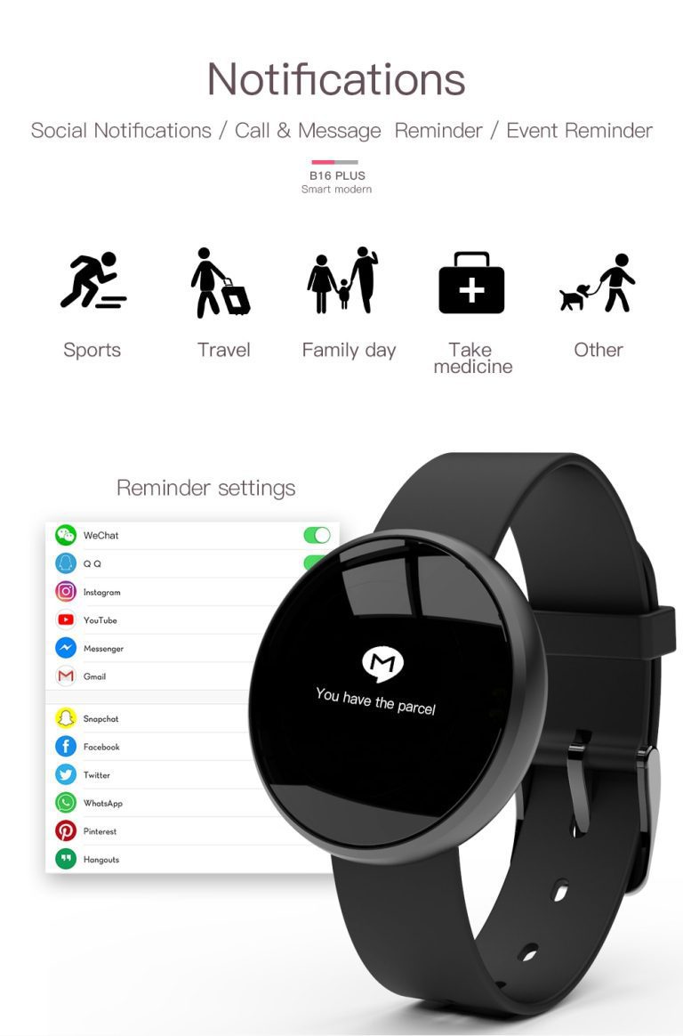 MarcoWind Black Technology Smart Bracelet (B16)